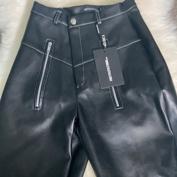 Pretty little thing black leather pants - Picture 3 of 5